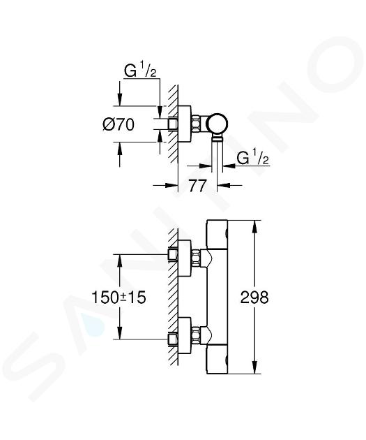 Grifo Monomando Termostático De Ducha Grohe Precision Joy 34337000