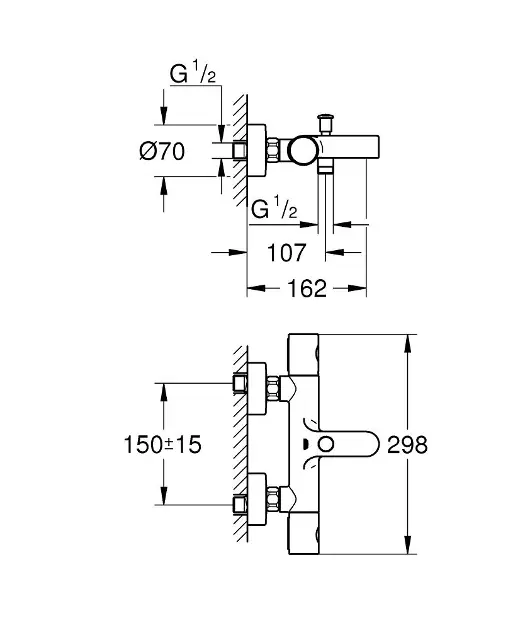 Mitigeur thermostatique douche Grohe - 34274-000