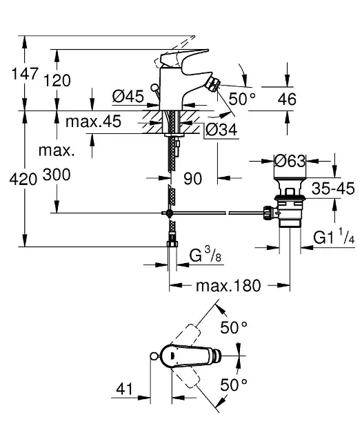 Grohe Start Flow - Grifo de ducha empotrado con cuerpo de montaje, cromo  29116000