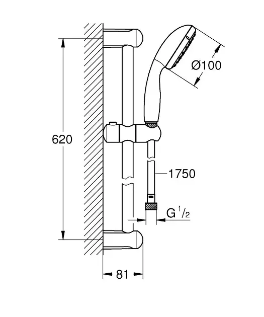 Limpieza fácil - Grohe Vitalio Go - Conjunto De Alcachofa De Ducha