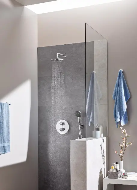 Pommeau de douche GROHE Vitalio Start 2 jets avec barre noir mat +  nettoyant GrohClean ❘ Bricoman