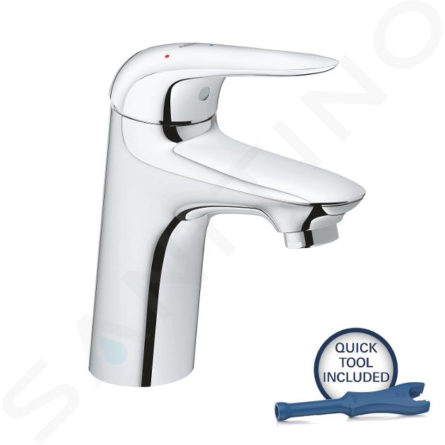 Grohe Wave - Wastafelkraan met waste Push-Open, chroom 23748001