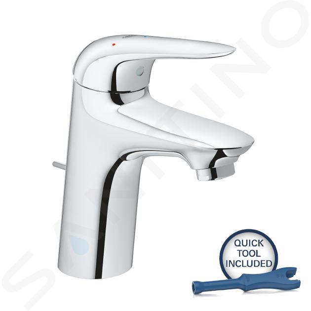 Grohe Wave - Grifo de lavabo con desagüe Push-Open, cromo 23583001