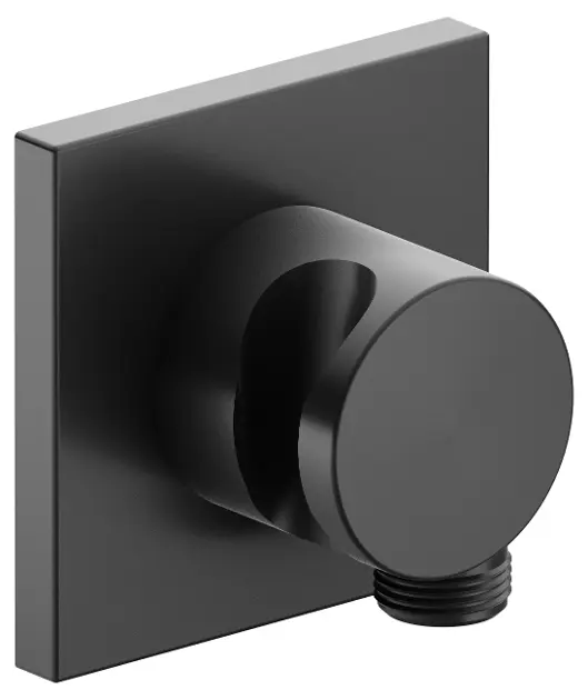 Keuco IXMO - Presa d'acqua a muro con supporto doccia, nero cromo spazzolato 59592130002