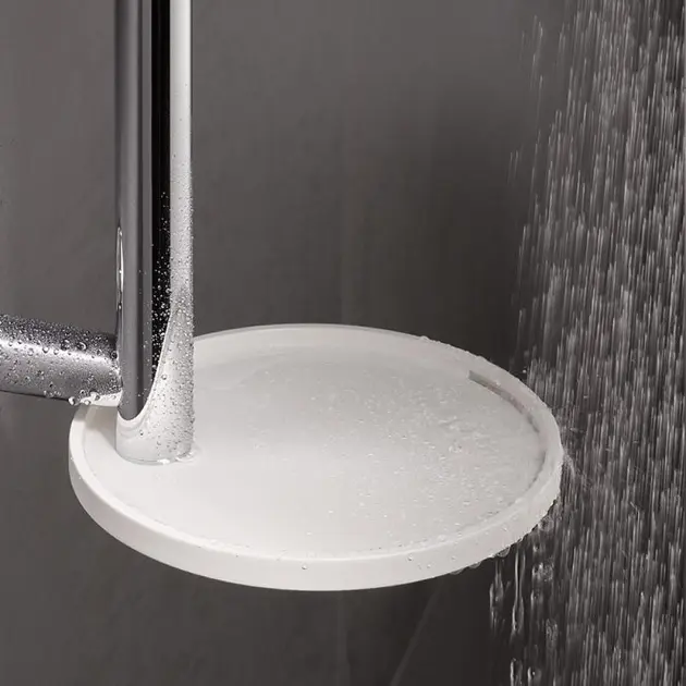 Keuco IXMO Set van Solo douchekop, houder, stang en slang, chroom/wit