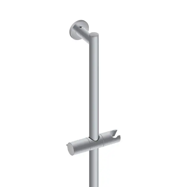 aquaSu® Quintao 72263 6 Douchestang, 60 cm lang, met glijders, 25 mm, lijmen of boren, van metaal, chroom, douchestang voor wandmontage, wandstang met bevestigingsmateriaal