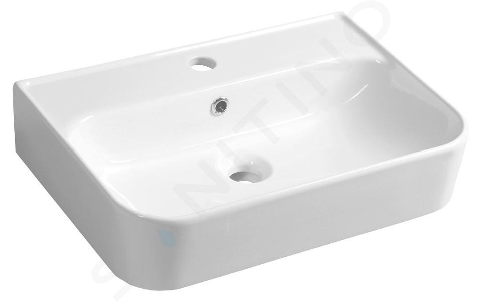 Sapho Isvea - Lavabo Sistema U, 550x380 mm, con 1 orificio para grifo, blanco 10PL53055