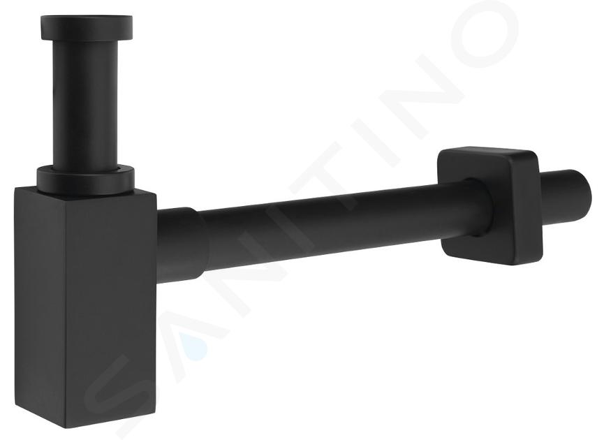 Sapho Accessori - Sifone per lavabo 1 1/4, scarico 32 mm, quadrato, nero opaco FK638B