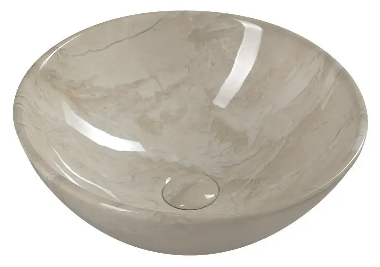 Sapho Dalma - Umivaonik na pultu, promjer 42 cm, bez otvora za slavinu, bez prelijevanja, slonovača MM127