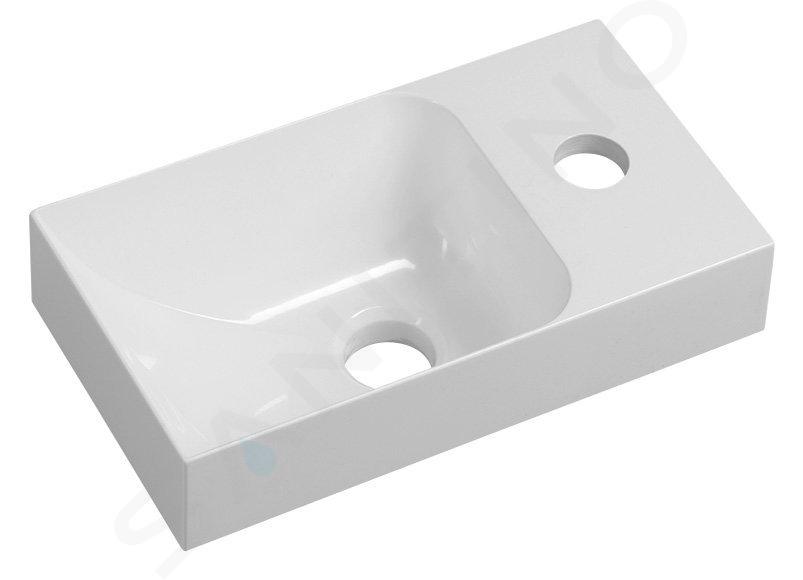 Sapho Small - Lavoar mic Piccolino 31x17 cm, fără preaplin, orificiu pentru baterie în dreapta, alb PK305