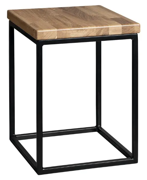 Sapho Ska - Bathroom stool, 30x41x30 cm, black matt/oak SKA190