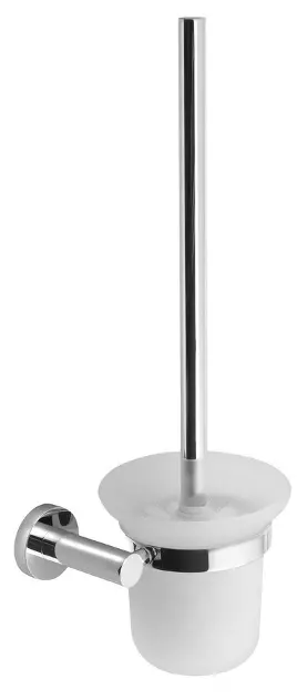 Sapho X-Round - Zidna WC četka s držačem, mliječno staklo/krom XR323