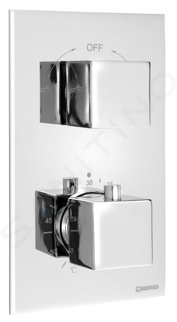 Sapho Latus - Mitigeur thermostatique de douche avec boîtier encastré, pour 2 appareils, chromé 1102-62