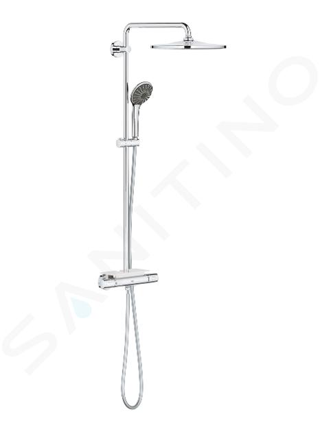 Grohe Vitalio Joy - Sprchový set 310 s termostatom na stenu a poličkou, 3 prúdy, chróm 26401001