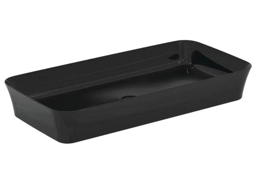 Ideal Standard Ipalyss - Zlew nablatowy 80x40 cm, bez przelewu, czarny połysk E1391V2