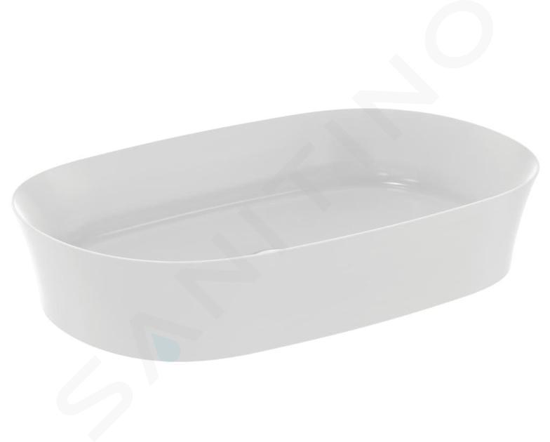 Ideal Standard Ipalyss - Lavabo da appoggio, 60x38 cm, senza troppopieno, bianco opaco E1396V1