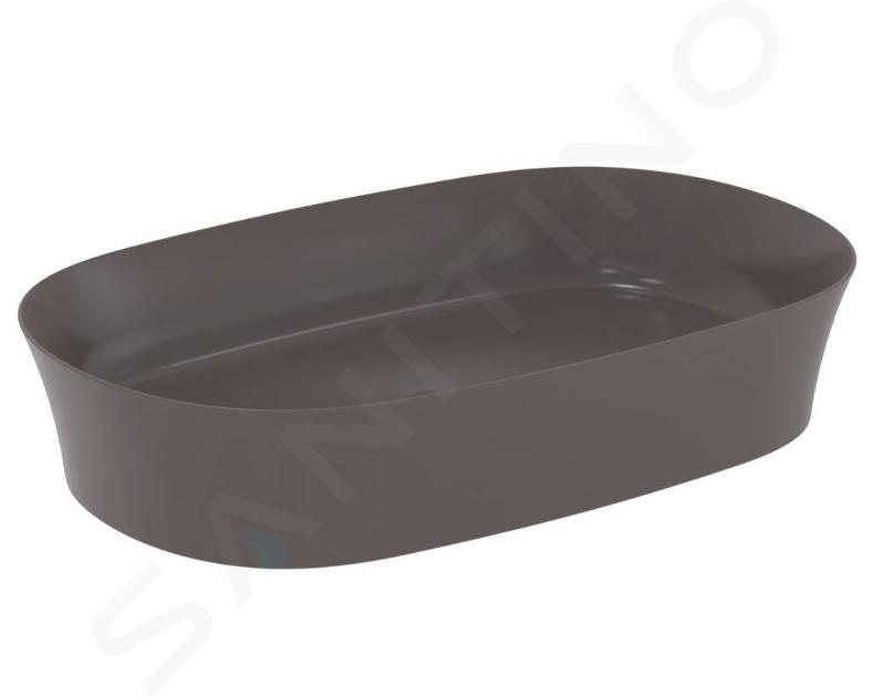 Ideal Standard Ipalyss - Lavabo da appoggio, 600x380 mm, senza troppopieno, slate grey E1396V5