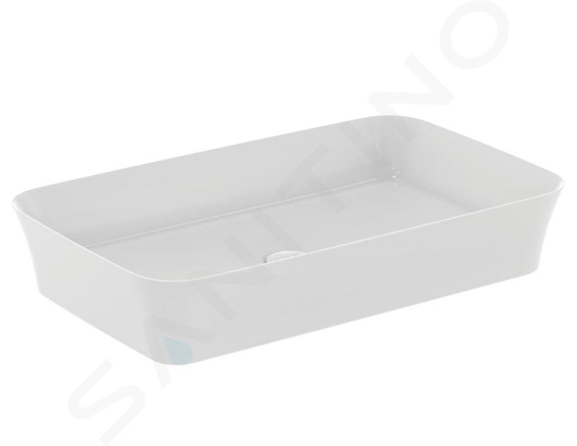 Ideal Standard Ipalyss - Lavabo à poser, 65x40 cm, sans trop-plein, blanc mat E1886V1