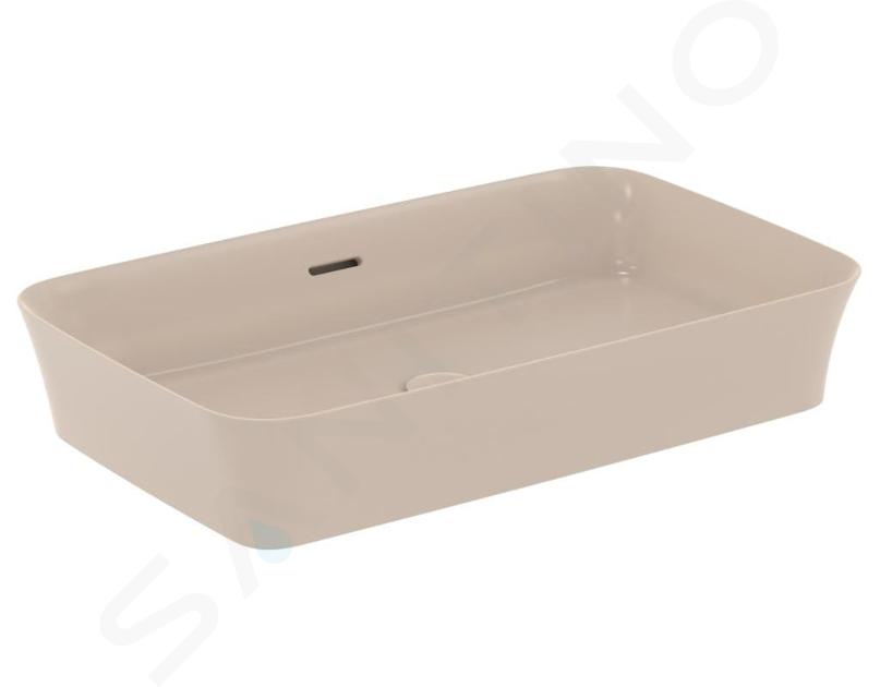 Ideal Standard Ipalyss - Lavabo sobre encimera, 65x40 cm, con rebosadero, Mink E1887V8