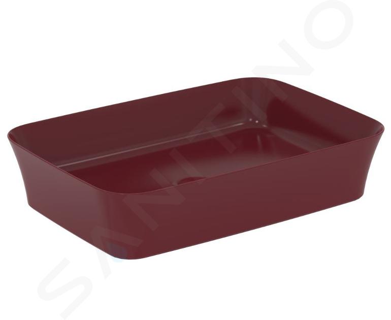 Ideal Standard Ipalyss - Mosdókagyló pultra, 550x380 mm, túlfolyó nélkül, Gránátalma E2076V6
