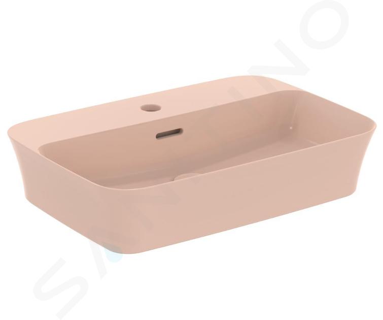 Ideal Standard Ipalyss - Lavabo da appoggio, 550x380 mm, con troppopieno, foro per miscelatore, Nude E2077V7