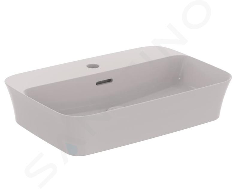 Ideal Standard Ipalyss - Mosdókagyló panelhez, 550x380 mm, túlfolyóval, keverőnyílással, Beton E2077V9