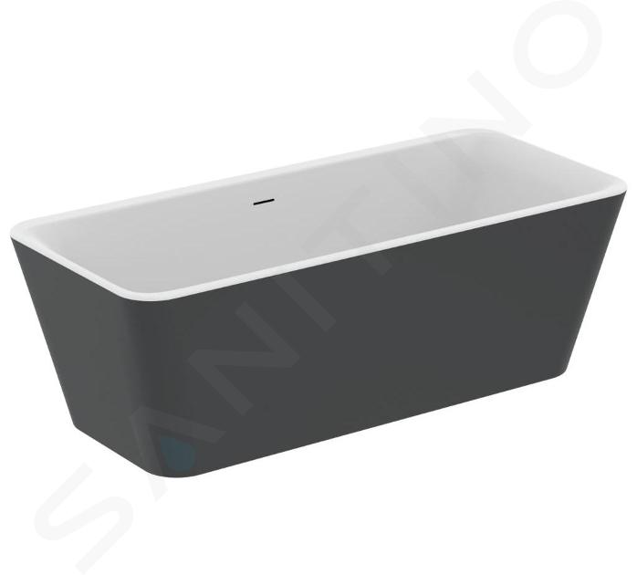 Ideal Standard Tonic II - Badewanne freistehend 180x80 cm, Weiß matt/Schwarz matt K8725V3