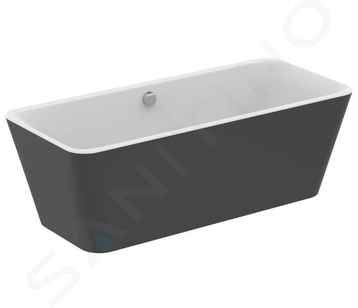 Ideal Standard Tonic II - Bañera independiente 1800x800 mm, blanco mate/negro mate K8726V3