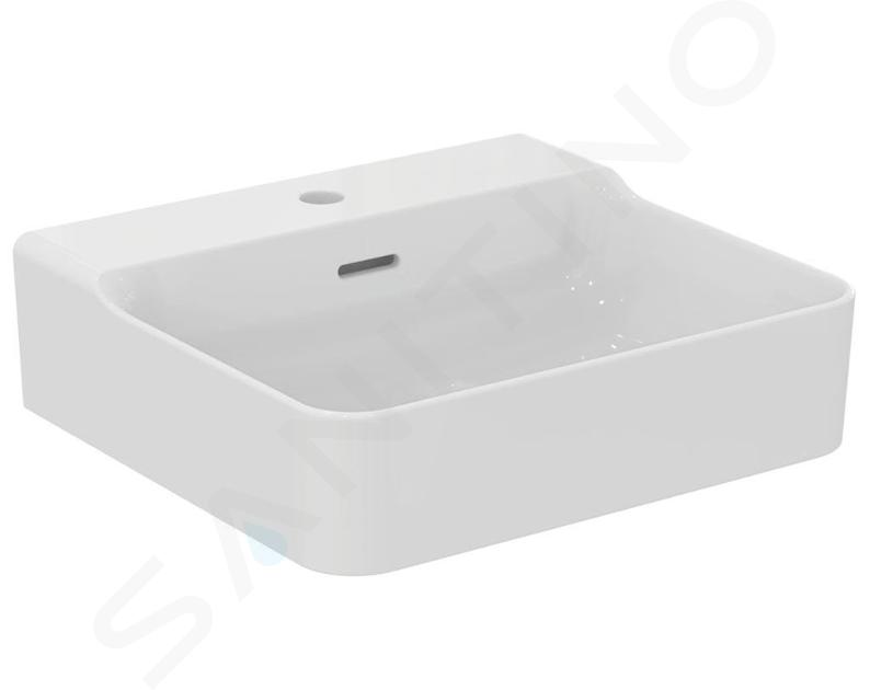 Ideal Standard Conca Ceram - Lavabo 500x450 mm, con rebosadero, con orificio para grifo, blanco T369001