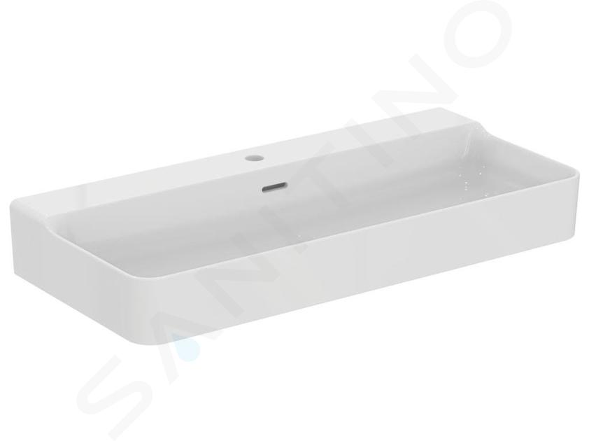 Ideal Standard Conca Ceram - Lavabo 100x45 cm, con rebosadero, con orificio para grifo, blanco T369301