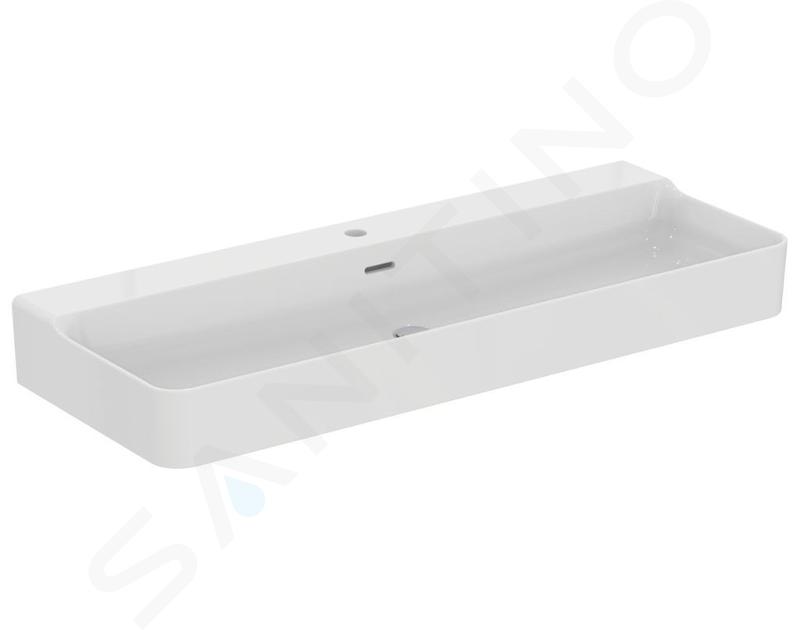 Ideal Standard Conca Ceram - Umyvadlo 1200x450 mm, s přepadem, otvor pro baterii, bílá T369401