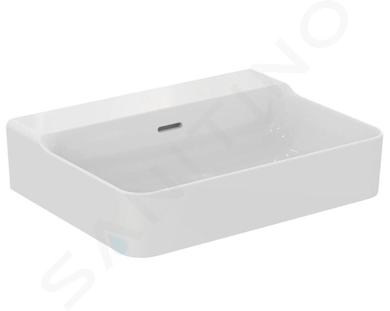 Ideal Standard Conca Ceram - Lavabo 600x450 mm, con rebosadero, sin orificio para grifo, blanco T378901