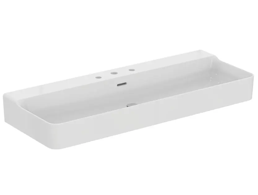 Levně Ideal Standard Conca Ceram - Umyvadlo 120x45 cm, s přepadem, 3 otvory pro baterii, bílá T380401