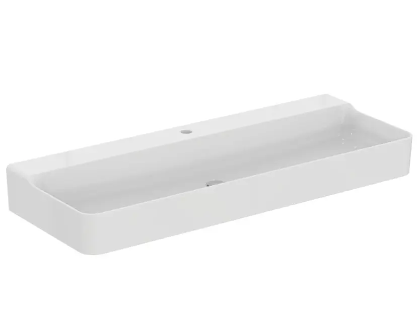 Levně Ideal Standard Conca Ceram - Umyvadlo 120x45 cm, bez přepadu, otvor pro baterii, bílá T380601