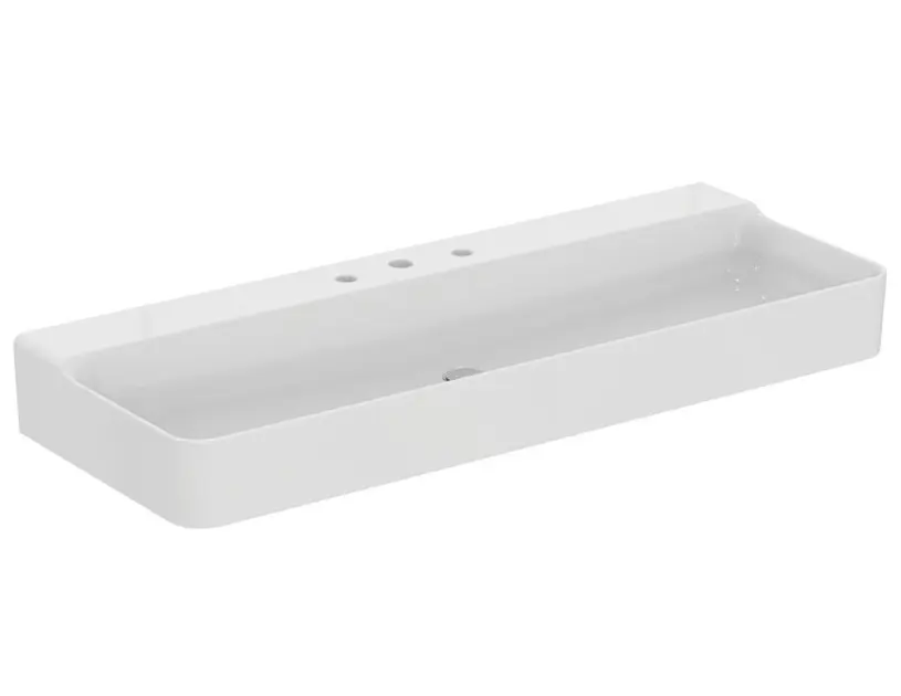 Levně Ideal Standard Conca Ceram - Umyvadlo 120x45 cm, bez přepadu, 3 otvory pro baterii, bílá T380701