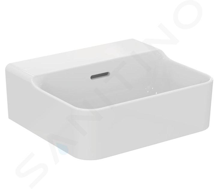 Ideal Standard Conca Ceram - Lavamani 40x35 cm, con troppopieno, senza foro per miscelatore, bianco T381101