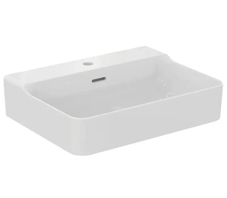 Ideal Standard Conca Ceram - Lavabo da appoggio 600x450 mm, con troppopieno, foro per miscelatore, bianco T381801