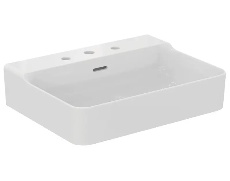 Levně Ideal Standard Conca Ceram - Umyvadlo na desku 60x45 cm, s přepadem, 3 otvory pro baterii, bílá T381901