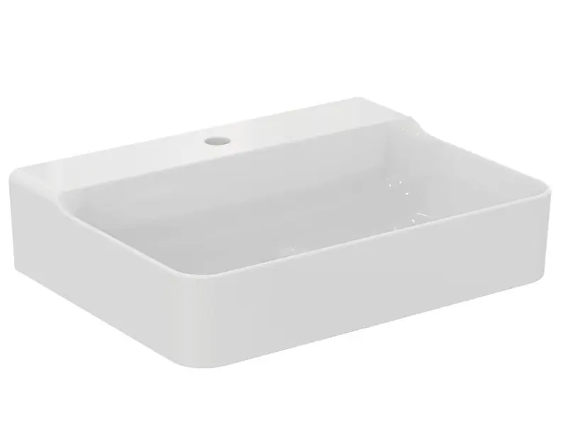 Levně Ideal Standard Conca Ceram - Umyvadlo na desku 60x45 cm, bez přepadu, otvor pro baterii, bílá T382301