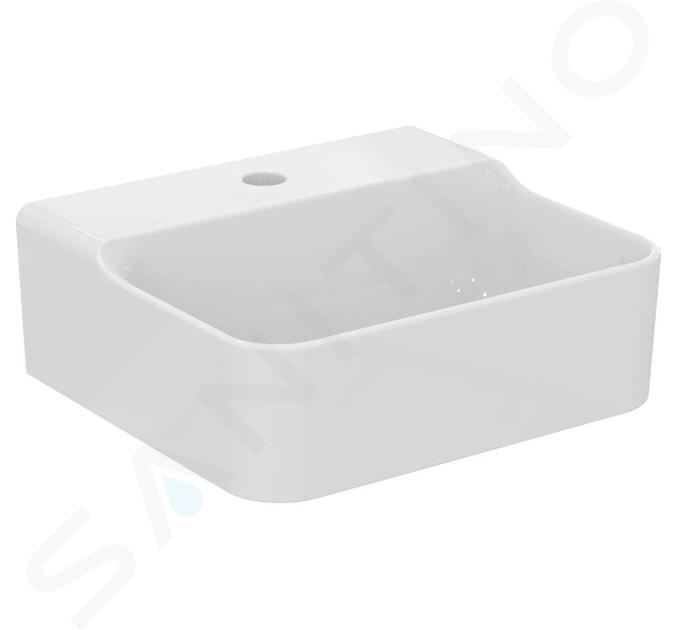 Ideal Standard Conca Ceram - Handwaschbecken 40x35 cm, ohne Überlauf, Hahnloch, Weiß T387401