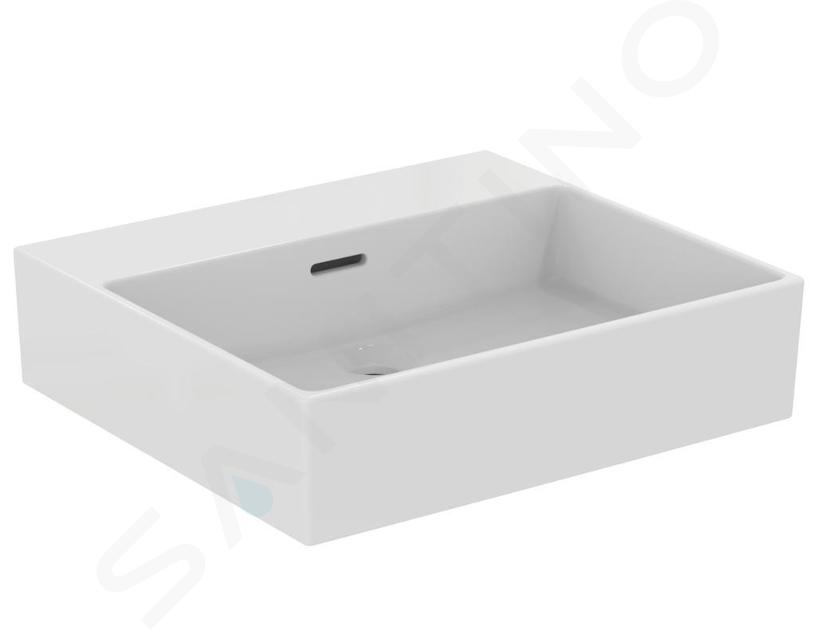 Ideal Standard Extra - Lavabo 500x450 mm, avec trop-plein, sans trou pour robinet, blanc T388301