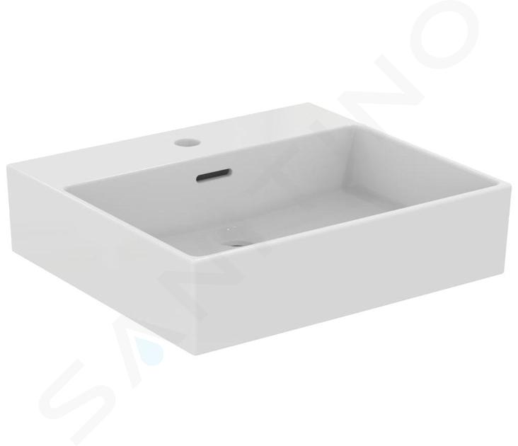 Ideal Standard Extra - Lavabo sobre encimera 500x450 mm, con rebosadero, con orificio para grifo, blanco T388401