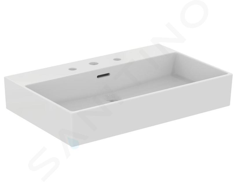 Ideal Standard Extra - Umývadlo na dosku, 700x450 mm, s prepadom, 3 otvory na batériu, biela T389501