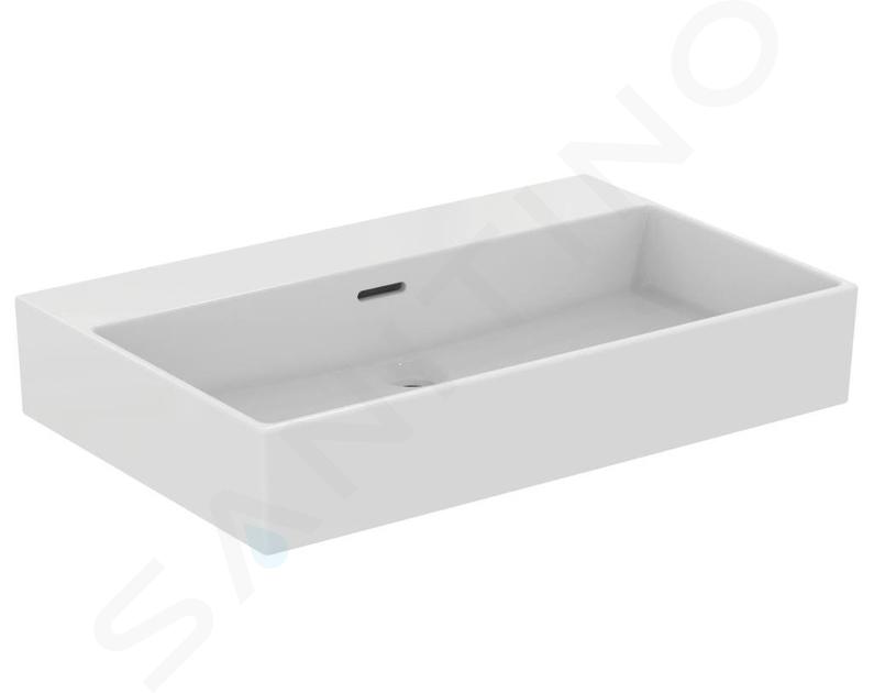 Ideal Standard Extra - Lavabo sobre encimera 70x45 cm, con rebosadero, sin orificio para grifo, blanco T389601