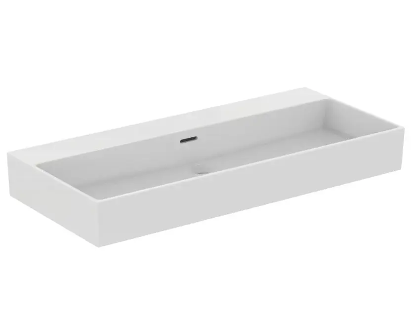 Ideal Standard Extra - Lavabo sobre encimera 1000x450 mm, con rebosadero, sin orificio para grifo, blanco T390801