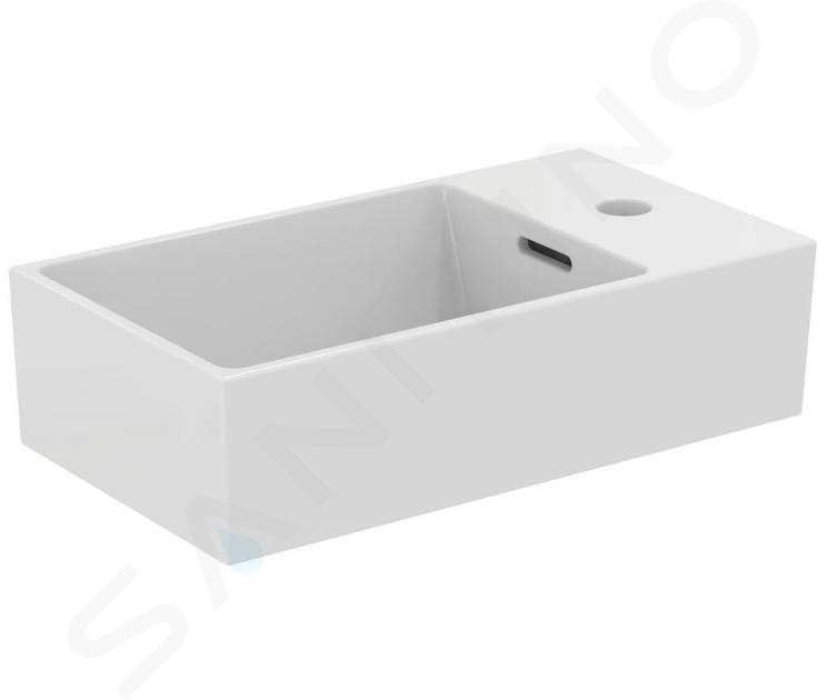 Ideal Standard Extra - Umývátko na desku 45x25 cm, s přepadem, otvor pro baterii vpravo, bílá T392301