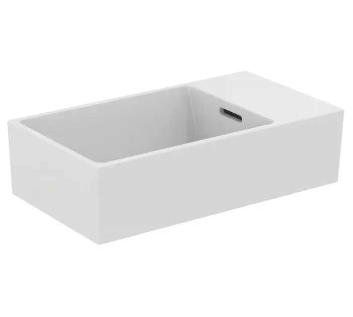 Levně Ideal Standard Extra - Umývátko na desku 45x25 cm, s přepadem, bez otvoru pro baterii, bílá T392401