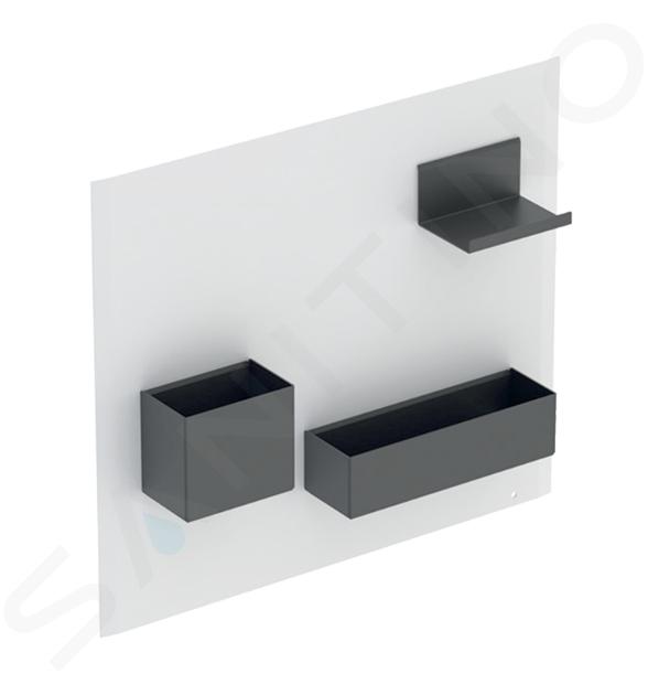 Geberit Accesorios - Tablero magnético con compartimentos, 45x39 cm, blanco mate/lava mate 500.649.01.2