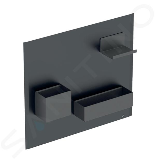 Geberit Accesorios - Tablero magnético con compartimentos, 45x39 cm, negro mate/lava mate 500.649.16.1