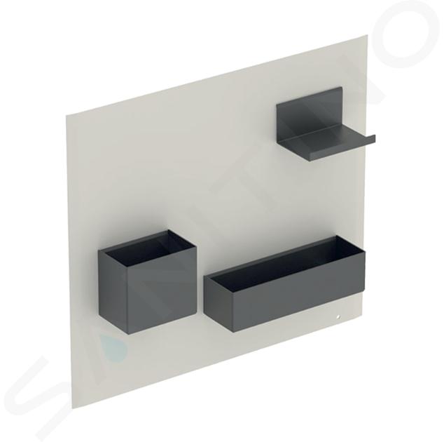 Geberit Accessoires - Tableau magnétique avec compartiments, 45x39 cm, gris de sable mat / lave mat 500.649.JL.2